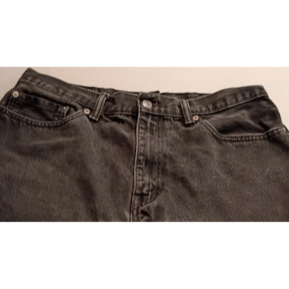 Levis 505 Men's Black Denim Cut Off Shorts Raw Hem W38 Regular Five Pocket Short